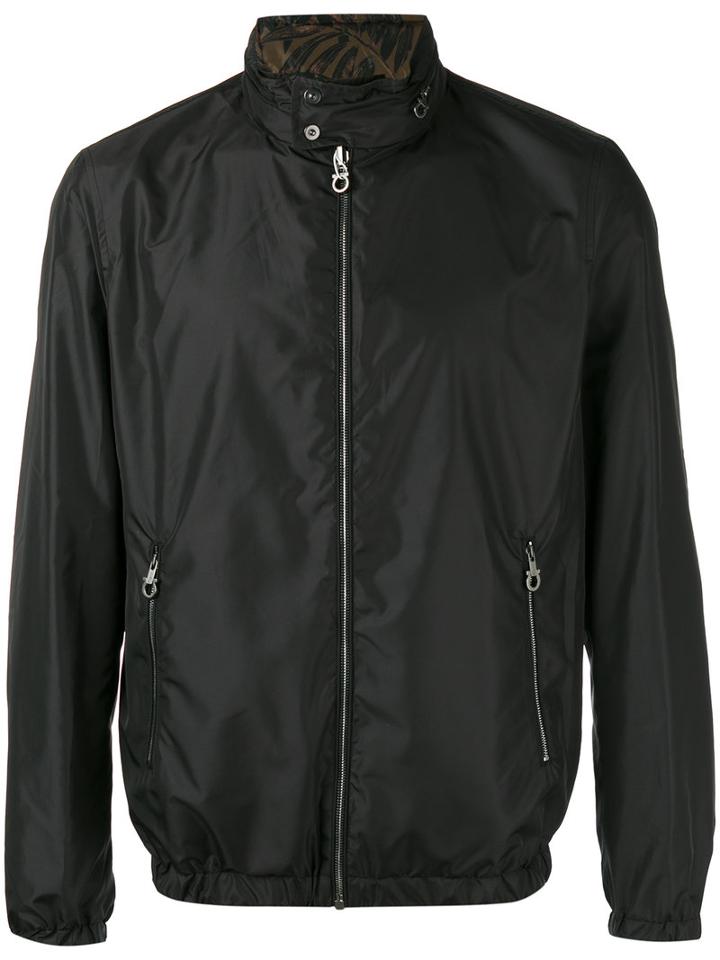Salvatore Ferragamo - Floral Interior Bomber Jacket - Men - Polyamide/polyester - 48, Black, Polyamide/polyester