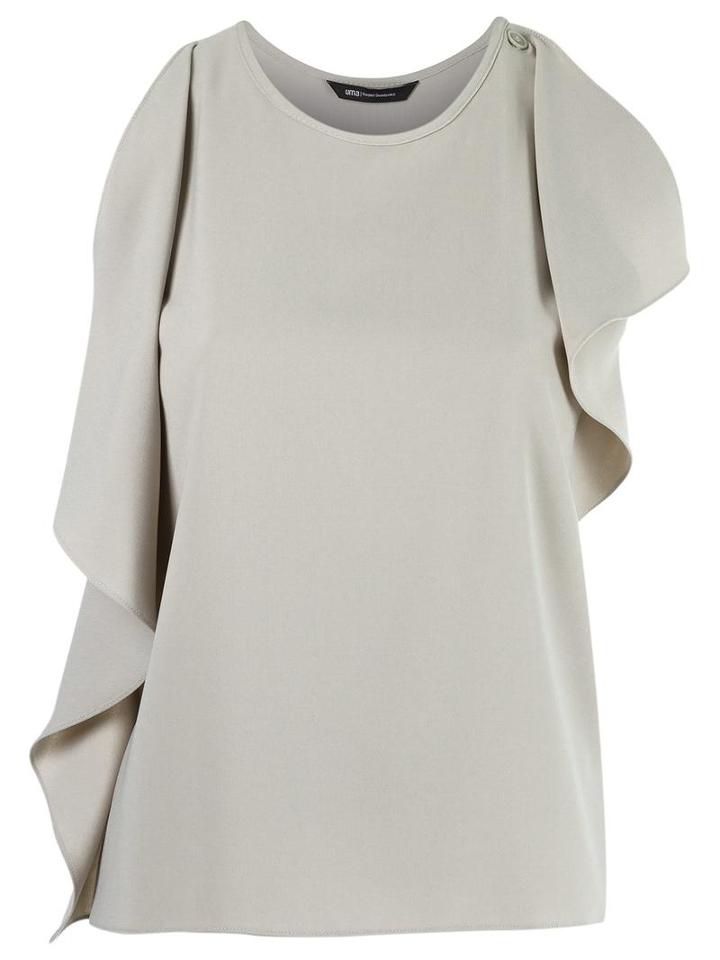 Uma Raquel Davidowicz Ruffled Top, Women's, Size: 38, Nude/neutrals, Polyester/spandex/elastane