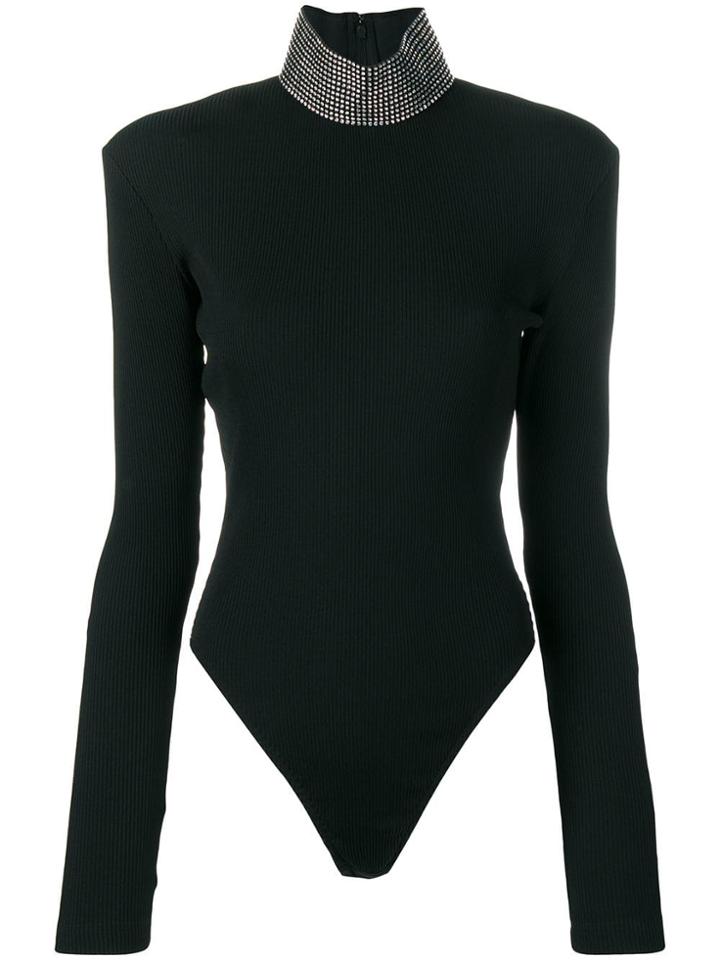 Christopher Kane Ribbed Jersey Crystal Body - Black