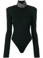 Christopher Kane Ribbed Jersey Crystal Body - Black