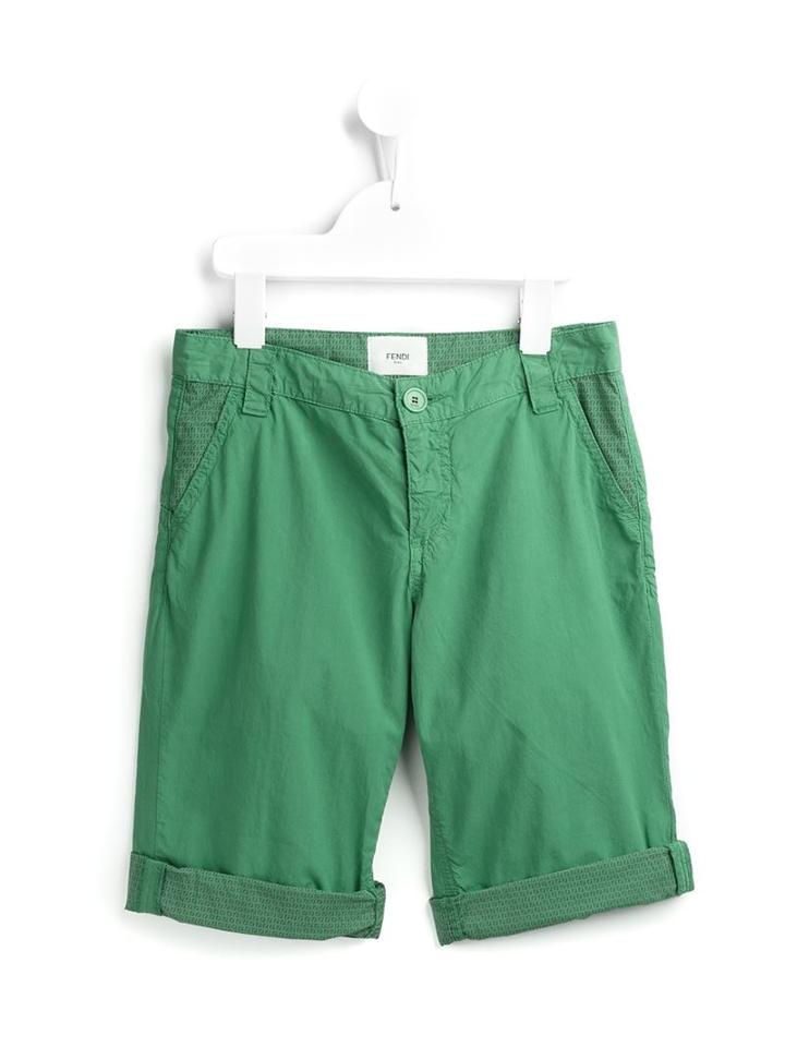 Fendi Kids Chino Shorts, Toddler Boy's, Size: 4 Yrs, Green