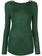 Balmain Button-embellished Sweater - Green
