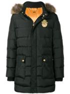 Billionaire Fur Trim Puffer Coat - Black