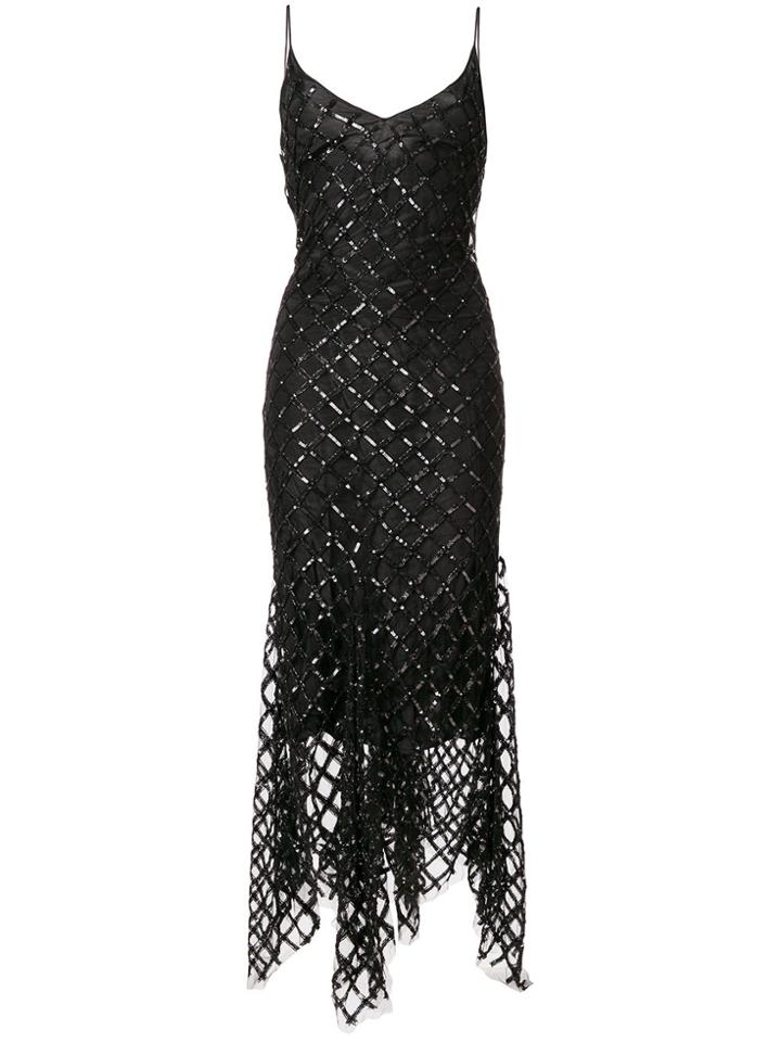 Amen Sequinned Handkerchief-hem Dress - Black