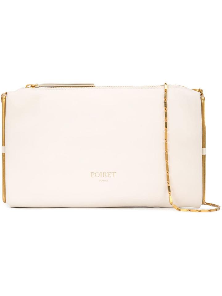 Poiret Metallic-frame Clutch Bag - White