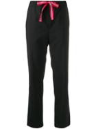 Ps Paul Smith Drawstring Waist Tapered Trousers - Black