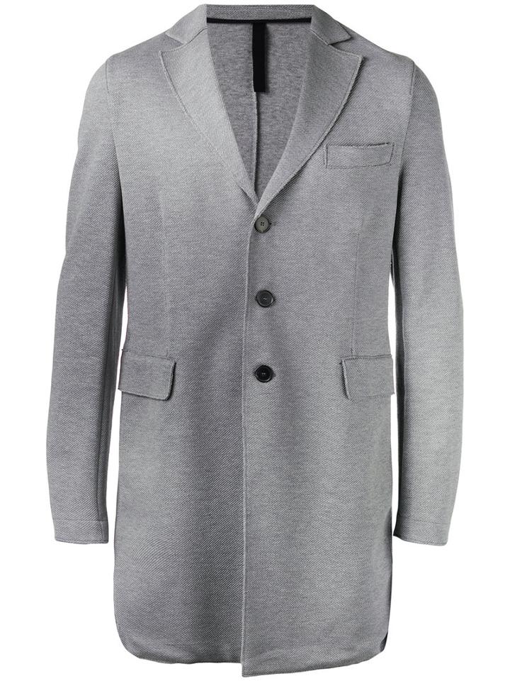 Harris Wharf London Single-breasted Coat, Men's, Size: 52, Grey, Cotton