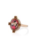 Francesca Villa Yellow Being Crystal Woof Woof Yellow Gold Ring -