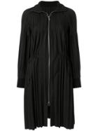 Pleats Please By Issey Miyake Pleated Zipped Coat - Black