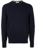 Brunello Cucinelli Crew Neck Pullover, Men's, Size: 52, Blue, Silk/cashmere/virgin Wool