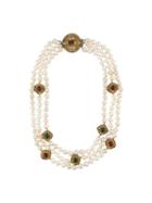 Chanel Vintage Baroque Faux Pearl Necklace, Women's, White