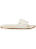 Fendi Logo Embossed Slide Sandals - Nude & Neutrals