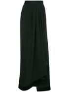 Unravel Project Side Slit Flared Skirt - Black
