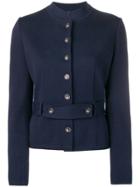 Chanel Vintage Mandarin Collar Fitted Jacket - Blue