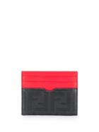 Fendi Ff Logo Cardholder - Red