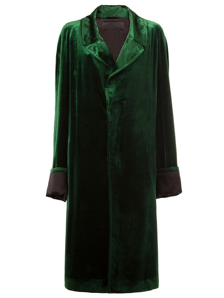 Haider Ackermann Single Breasted Coat, Women's, Size: 36, Green, Cotton/acetate/rayon/silk