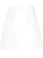 Miu Miu Ruffle Detail Mini Skirt - White