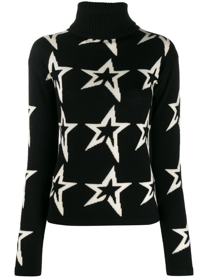 Perfect Moment Star Intarsia Slim-fit Jumper - Black
