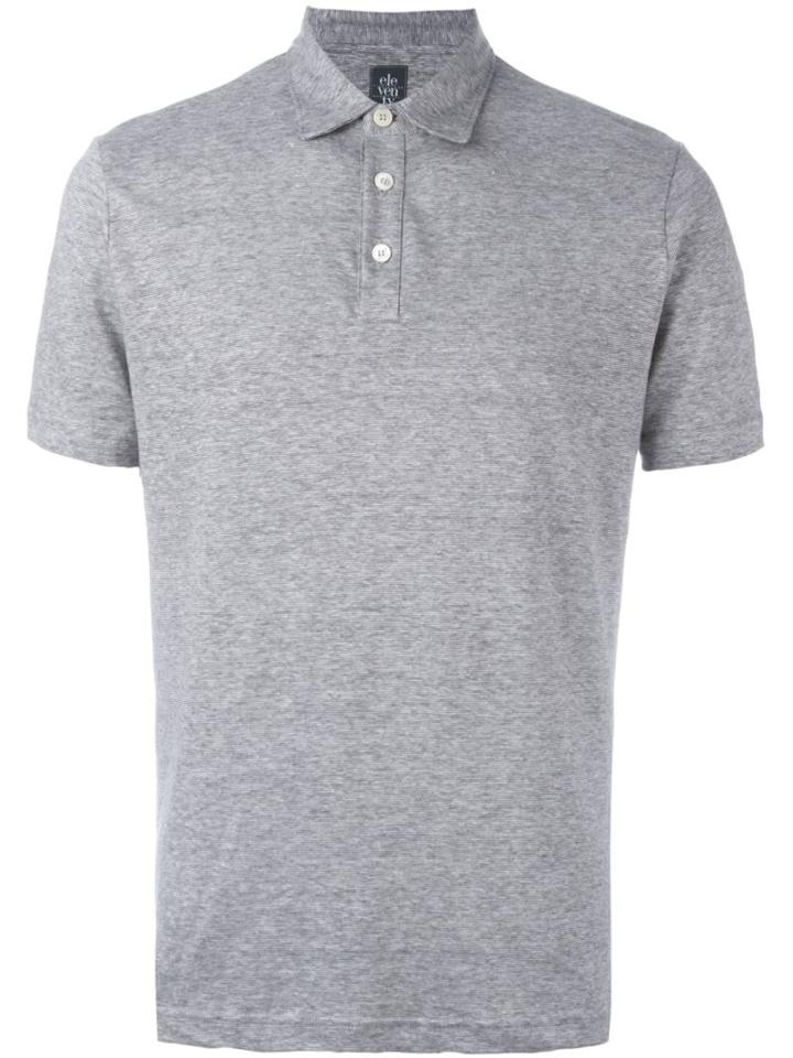 Eleventy Classic Polo Shirt, Men's, Size: Xxl, Grey, Linen/flax/cotton