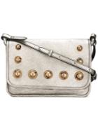Tomas Maier - Studded Crossbody Bag - Women - Leather/metal (other)/amber - One Size, Grey, Leather/metal (other)/amber