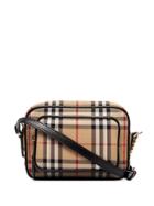 Burberry Beige Small Check Print Cross Body Bag - Brown