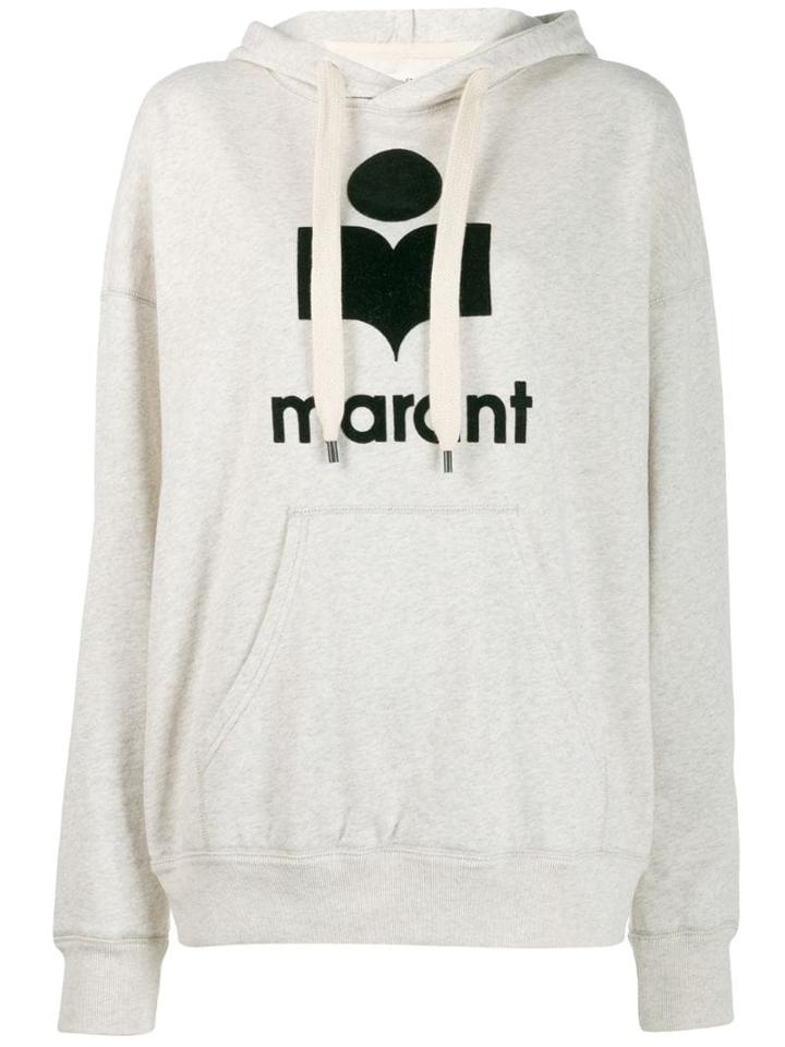Isabel Marant Étoile Logo Drawstring Hoodie - White