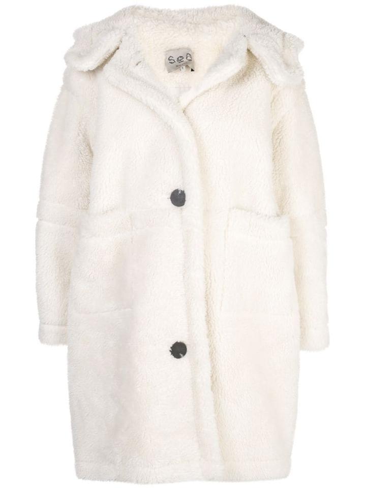 Sea Oversized Button Up Coat - White