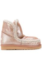 Mou Woven Detail Boots - Pink