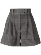 Styland High-rise Checked Shorts - Grey