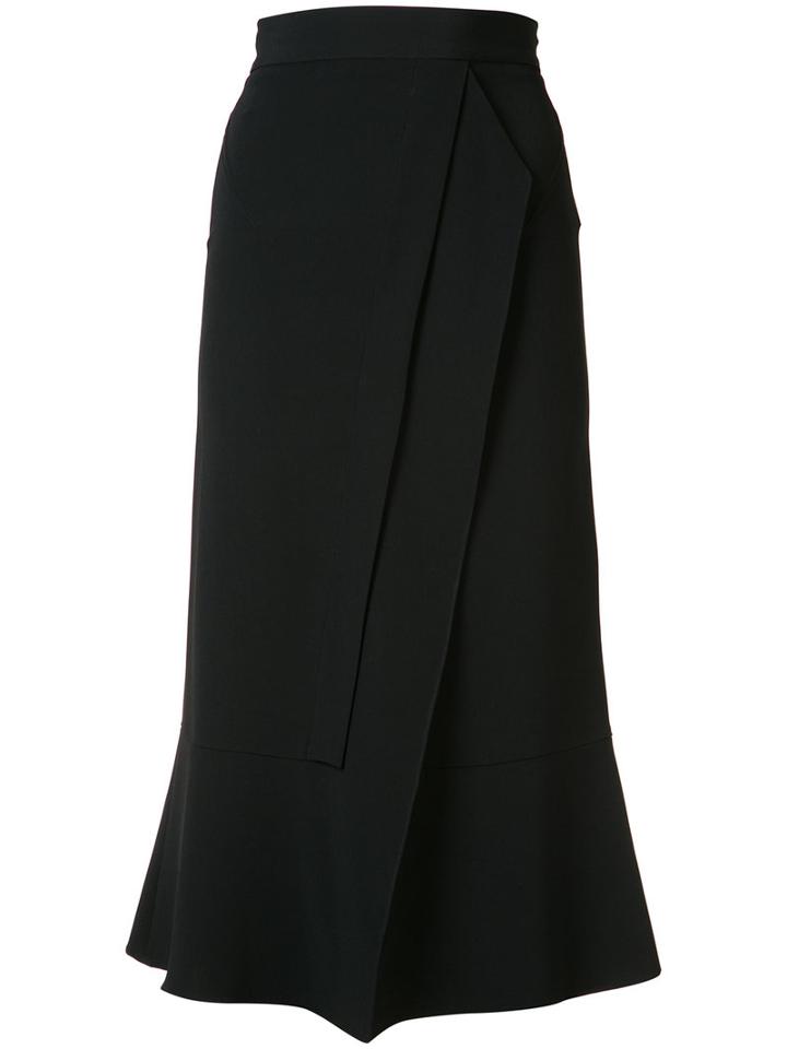 Roland Mouret Flared Cropped Trousers, Women's, Size: 2, Black, Viscose/acetate/spandex/elastane