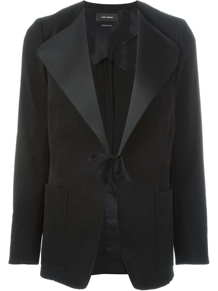 Isabel Marant Oversized Lapel Blazer, Women's, Size: 38, Black, Linen/flax/viscose/spandex/elastane/wool