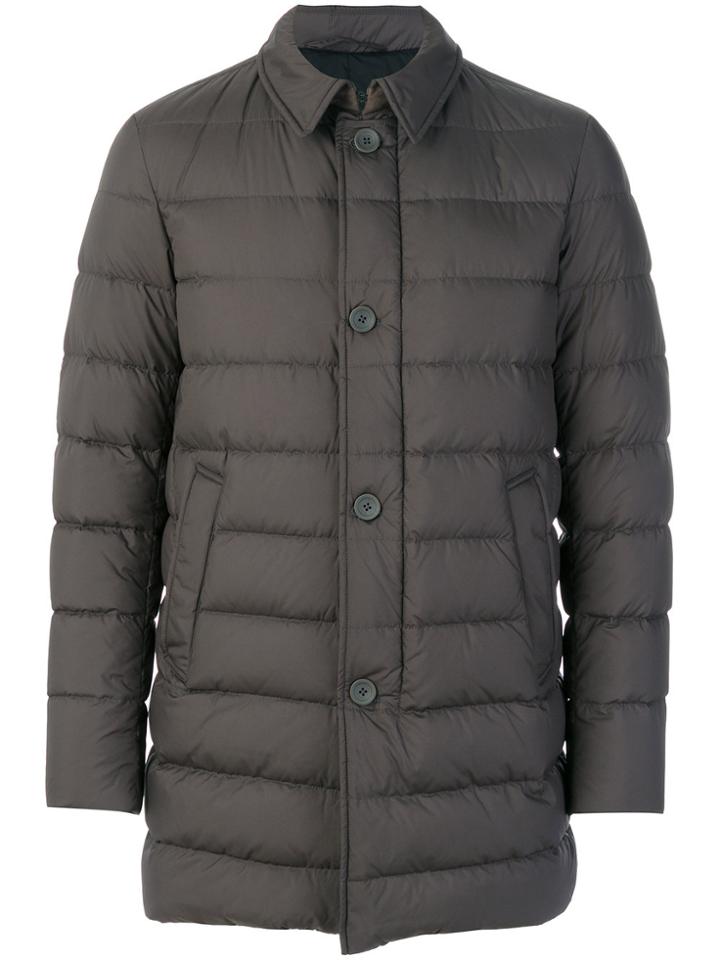 Herno Single Breasted Padded Coat - Grey