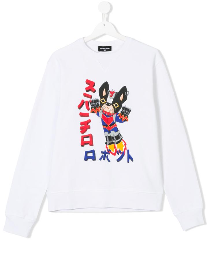 Dsquared2 Kids Bulldog Print Sweatshirt - White