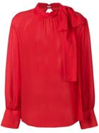 Federica Tosi Semi-sheer Long Sleeve Blouse - Red