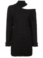 Rta Asymmetric Knitted Dress - Black