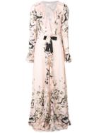 Blanchett Dame Ruffled Trim Dress - Pink & Purple