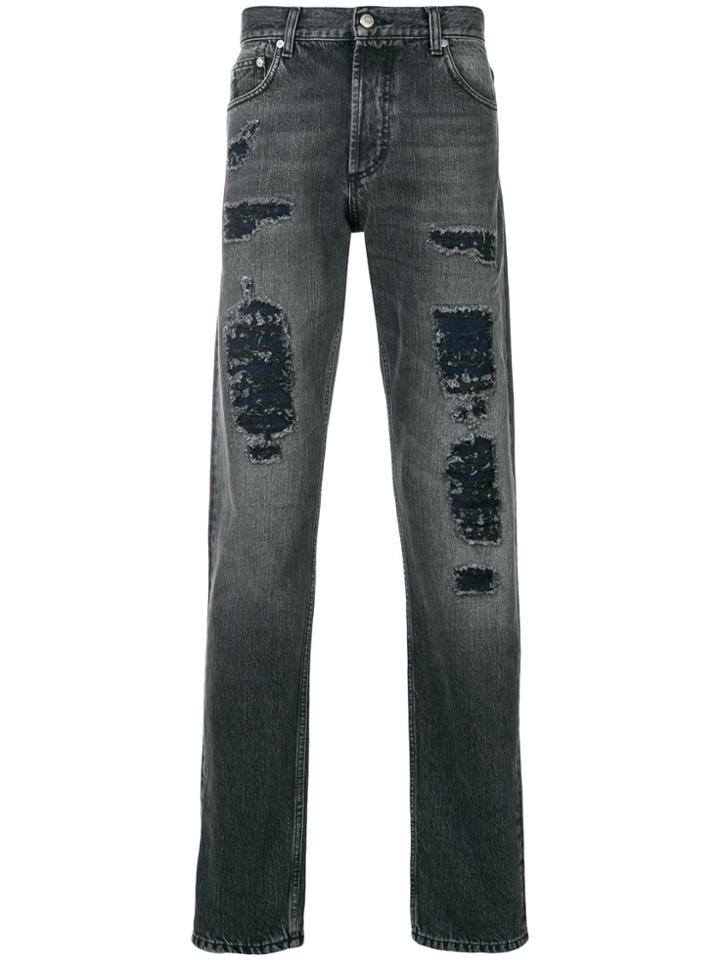 Alexander Mcqueen Distressed Slim Jeans - Black