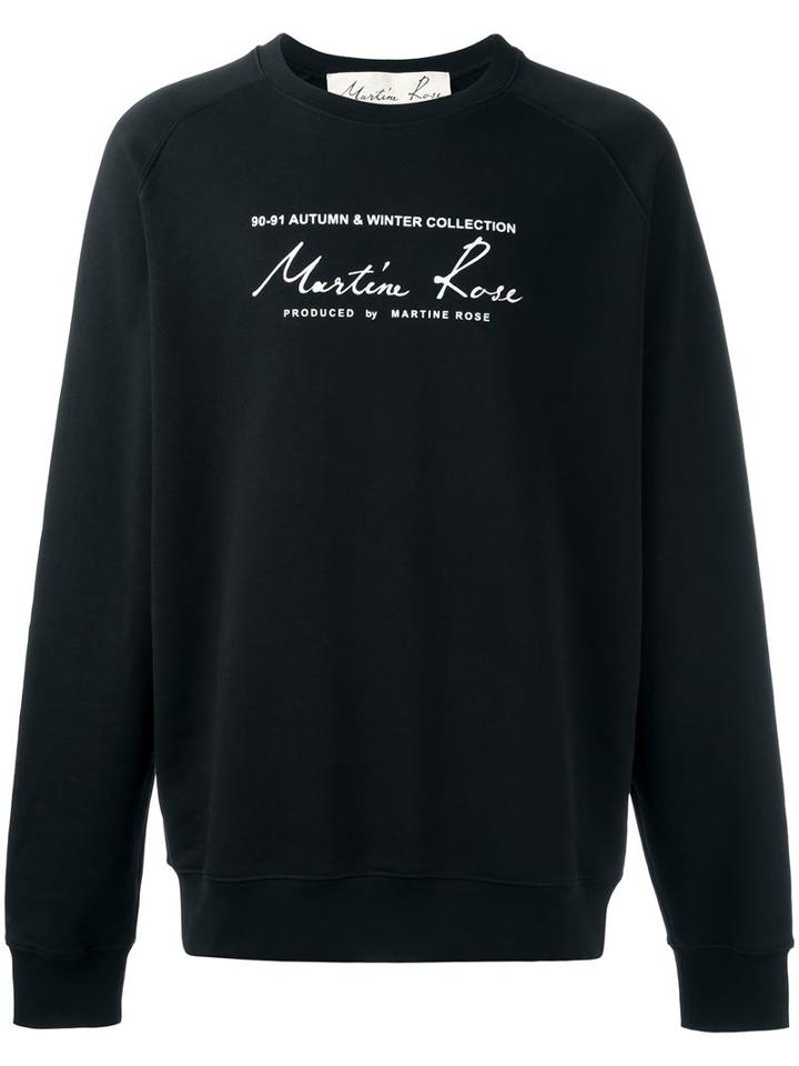 Martine Rose 'classic Logo' Sweatshirt, Adult Unisex, Size: Large, Black, Cotton