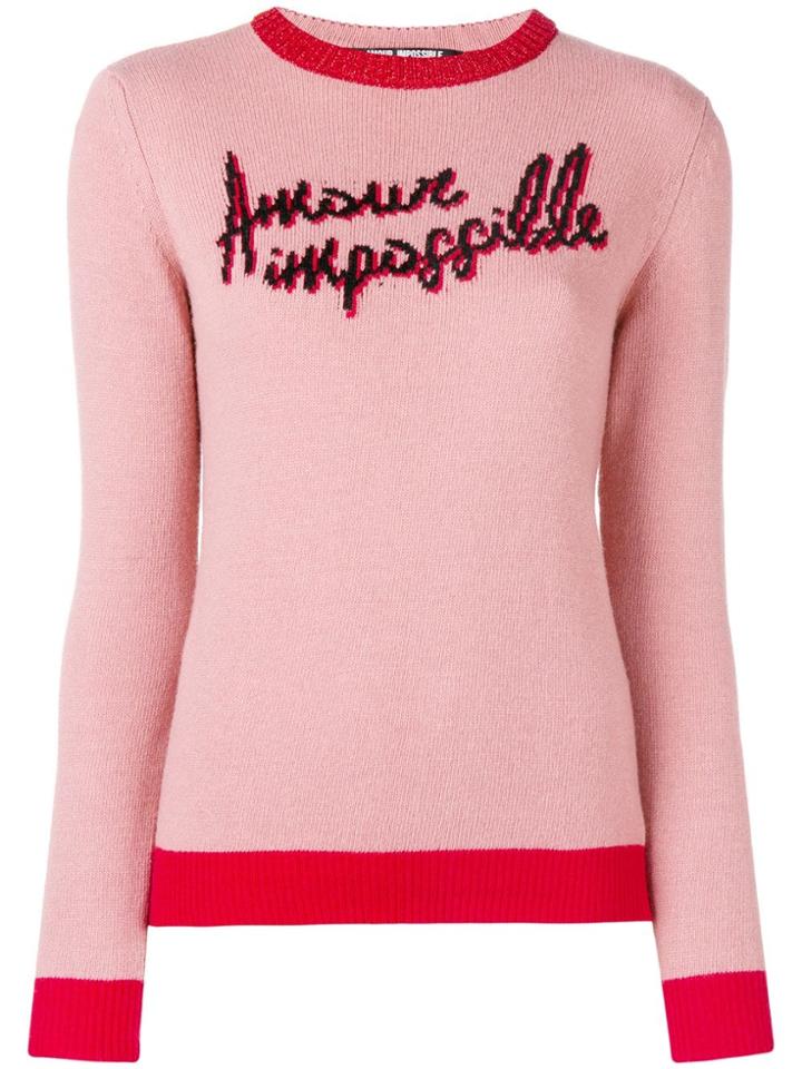 Pinko Graphic Knitted Jumper - Pink & Purple