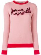 Pinko Graphic Knitted Jumper - Pink & Purple