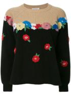 Vivetta Floral Embroidered Jumper - Black