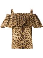 Dolce & Gabbana Off-shoulder Ruffle Blouse - Nude & Neutrals
