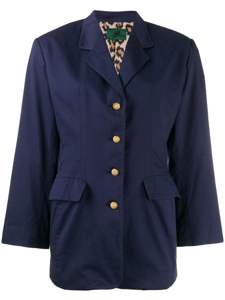 Jean Paul Gaultier Pre-owned Wide Shoulders Fitted Jacket - Blue