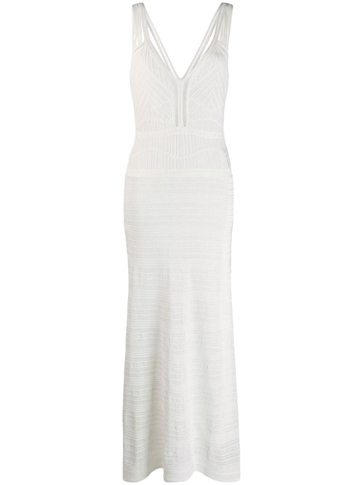 M Missoni Ribbed Design Gown - White