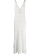 M Missoni Ribbed Design Gown - White