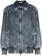 Miu Miu Fitted Denim Bomber Jacket - Unavailable