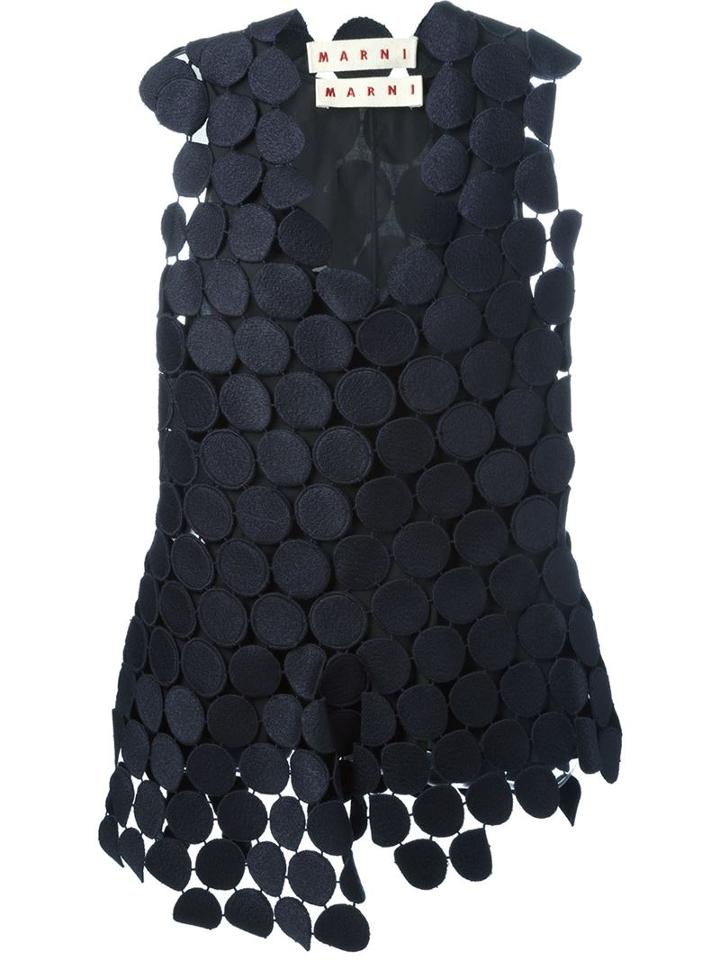 Marni Dot In Macramé Top, Women's, Size: 38, Blue, Cotton/viscose