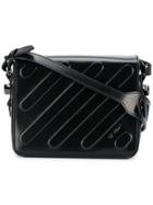 Off-white Foldover Flap Caution Tape Bag - Black
