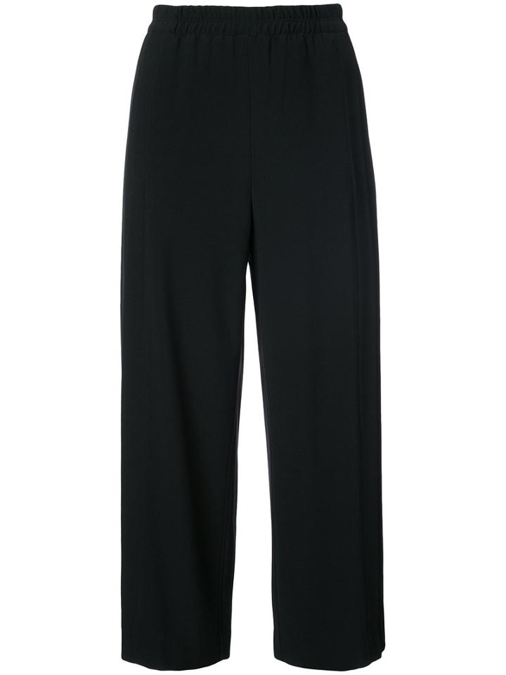 Helmut Lang - Cropped Flared Trousers - Women - Silk/acetate/viscose - S, Black, Silk/acetate/viscose