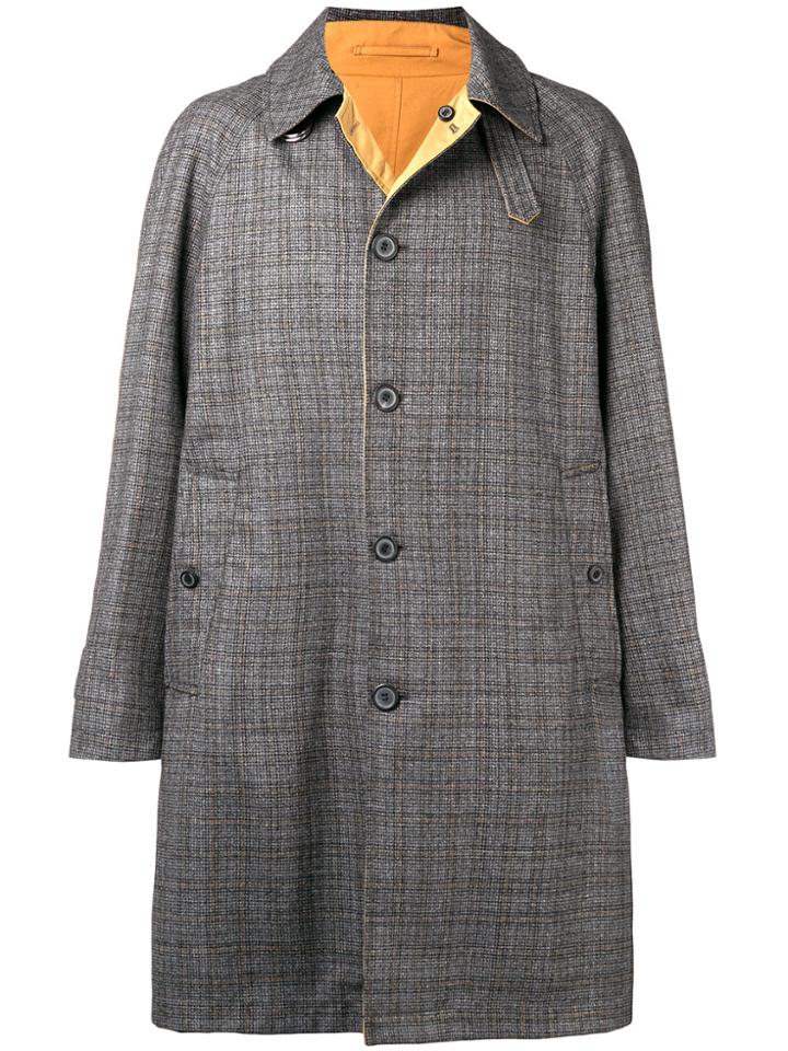 Lanvin Reversible Checked Coat - Grey